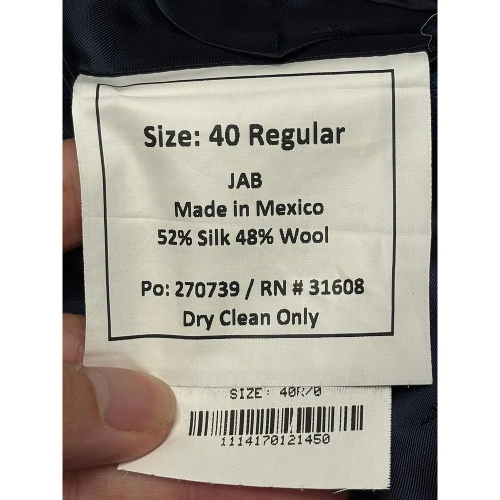 Jos A Bank Reserve Silk Wool Blazer Mens 40R Blue Burgundy Plaid Granada Sport